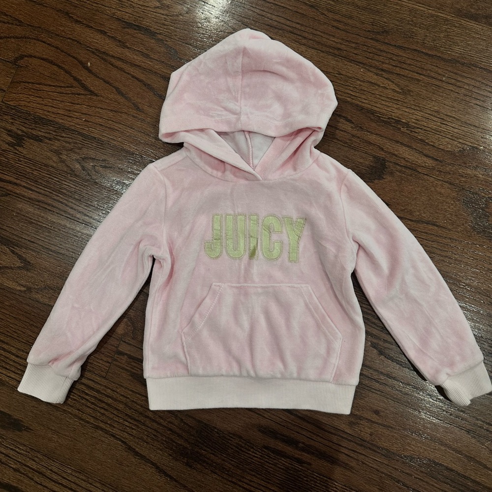Juicy Couture Light Pink Kids Hoodie with Gold Logo